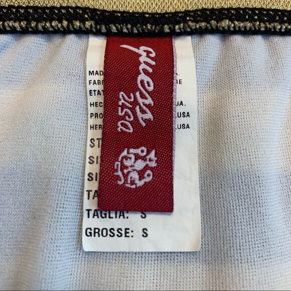 Guess gold glitter and black striped bikini Sz S - Picture 5 of 8